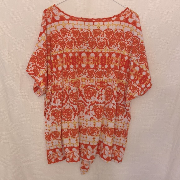 EUC Kim Rogers Plus Short Sleeve Tie Front Top, size 2x - Picture 5 of 6